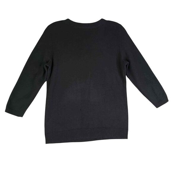 Talbots Sweater Womens Size Sp Petite Black Cashmere Knit 3/4 Sleeve - Picture 3 of 7